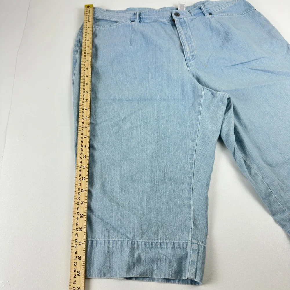 Liz Claiborne Lizwear Light Wash Denim Bermuda Shorts‎ 18W Light Blue Cotton